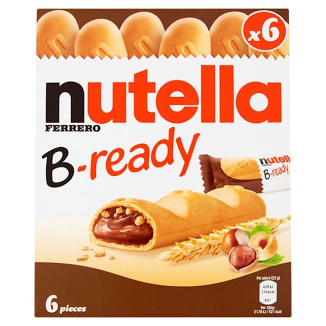 B-ready Chocolate & Hazelnut Wafer Biscuit Snack Bars Multipack
